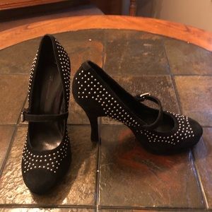 Black metal stud Heels